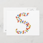 手紙Sはカラフルの船乗りのグラフィックで作られた ポストカード (正面/裏面)