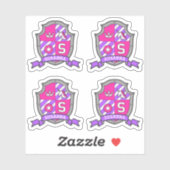 手紙Sモノグラム名前をカスタムするユニコーンシールド シール (シート)