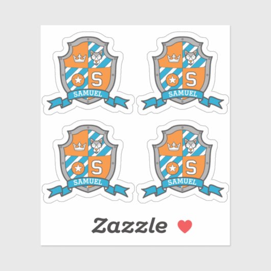 手紙S名前をカスタムするサミュエル・ウルフ犬の騎士団のクレスト シール (シート)