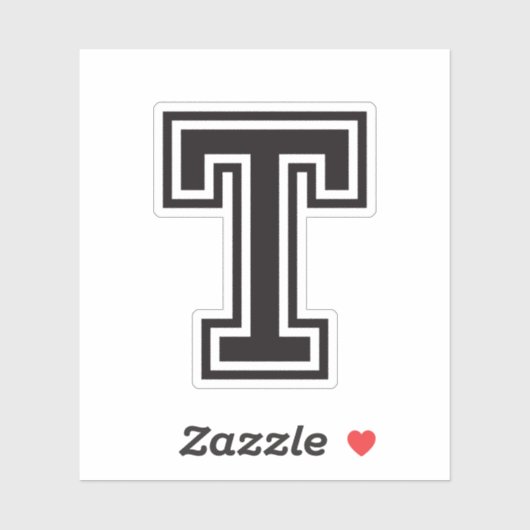 手紙Tスポーティ大学フォントアルファベット シール (シート)