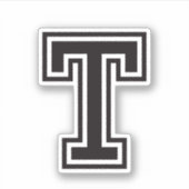 手紙Tスポーティ大学フォントアルファベット シール (正面)