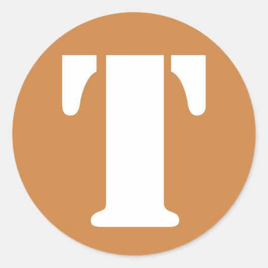 手紙Tペルー金ゴールドステンシルアルファベットby Janz ラウンドシール (正面)