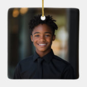 手紙Tモノグラムエレガントクリスマスオーナメント セラミックオーナメント (裏面)