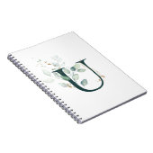 手紙Tユーカリと金ゴールドモノグラムの手帳 ノートブック (右側)