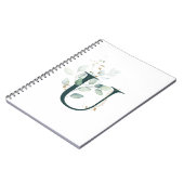 手紙Tユーカリと金ゴールドモノグラムの手帳 ノートブック (左側)