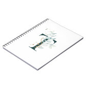 手紙Tユーカリと金ゴールドモノグラムの手帳 ノートブック (左側)