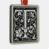 手紙T中世モノグラムアールヌーボー メタルオーナメント (右)