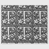 手紙T中世モノグラムアールヌーボー ラッピングペーパー (フラット)