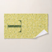 手紙T濃い緑と黄色のリバティバスタオル バスタオルセット (ハンドタオル)