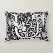 手紙U中世モノグラムアールヌーボー アクセントクッション (正面)