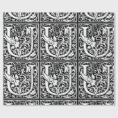 手紙U中世モノグラムアールヌーボー ラッピングペーパー (フラット)