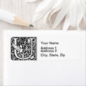 手紙U中世モノグラムアールヌーボー ラベル (インサイチュ)