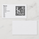 手紙U中世モノグラムアールヌーボー 名刺 (正面/裏面)