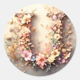 手紙U封筒ステッカー ラウンドシール