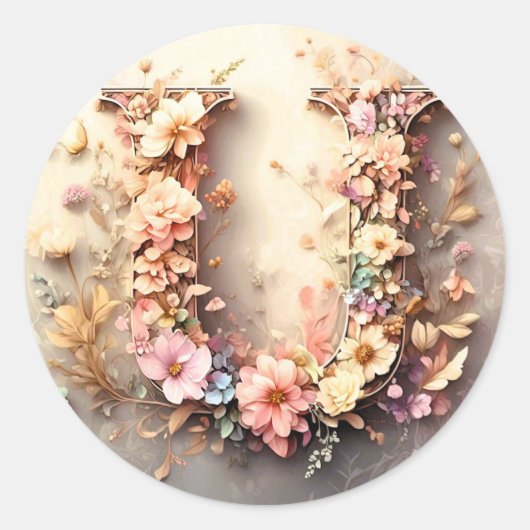 手紙U封筒ステッカー ラウンドシール (正面)