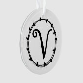 手紙Vパーソナライズされたクリスマス飾り オーナメント (正面)