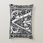 手紙V中世モノグラムアールヌーボー アクセントクッション (裏面(縦))