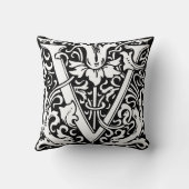 手紙V中世モノグラムアールヌーボー クッション (裏面)