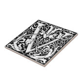 手紙V中世モノグラムアールヌーボー タイル (側面)