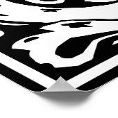 手紙V中世モノグラムアールヌーボー ポスター (角)