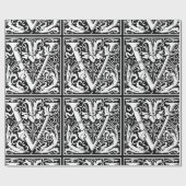 手紙V中世モノグラムアールヌーボー ラッピングペーパー (フラット)