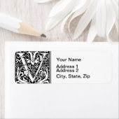 手紙V中世モノグラムアールヌーボー ラベル (インサイチュ)