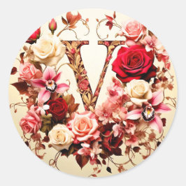 手紙V封筒ステッカー ラウンドシール