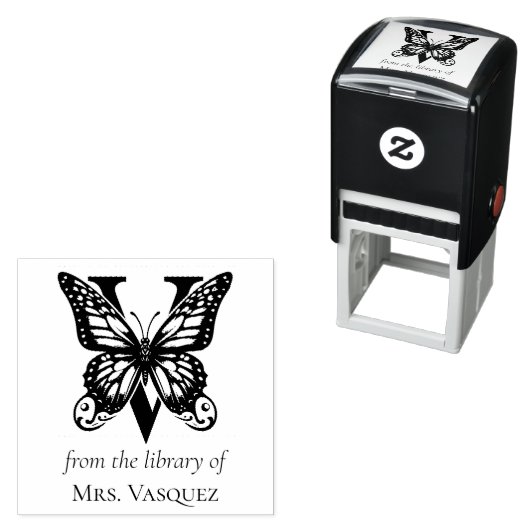 手紙V蝶モノグラム セルフインキングスタンプ (インサイチュ)