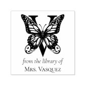 手紙V蝶モノグラム セルフインキングスタンプ (デザイン)