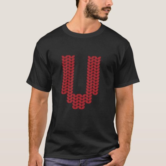 手紙V醜いおもしろいクリスマスセーターMatching Fam Tシャツ (正面)