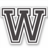 手紙Wスポーティ大学フォントアルファベット シール (正面)