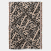 手紙W中世モノグラムアールヌーボー スローブランケット (正面縦)