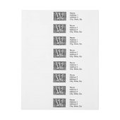 手紙W中世モノグラムアールヌーボー ラップアラウンド宛名ラベル (シート)
