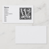 手紙W中世モノグラムアールヌーボー 名刺 (正面/裏面)