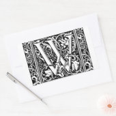 手紙W中世モノグラムアールヌーボー 長方形シール (封筒)