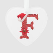 手紙Xとサンタクロースの帽子とクリスマス素晴らし。 オーナメント (正面)