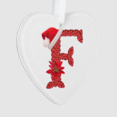 手紙Xとサンタクロースの帽子とクリスマス素晴らし。 オーナメント (正面)