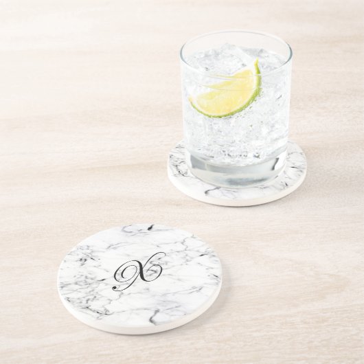 手紙Xのモノグラムの大理石の質 コースター (側面)