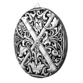 手紙X中世モノグラムアールヌーボー ダーツボード (正面右)