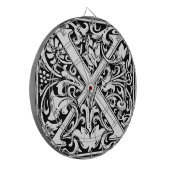 手紙X中世モノグラムアールヌーボー ダーツボード (正面左)