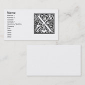手紙X中世モノグラムアールヌーボー 名刺 (正面/裏面)