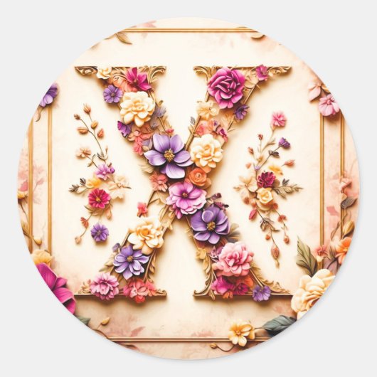 手紙X封筒シール ラウンドシール (正面)