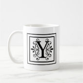 手紙Yのモノグラムのコーヒー・マグ コーヒーマグカップ (左)