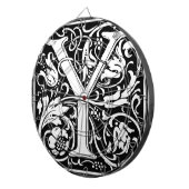 手紙Y中世モノグラムアールヌーボー ダーツボード (正面右)