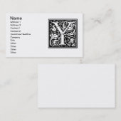 手紙Y中世モノグラムアールヌーボー 名刺 (正面/裏面)