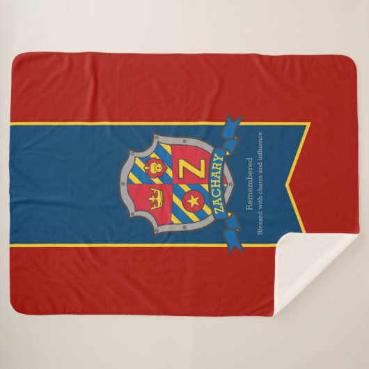 手紙Zザカリー名前をカスタムするは腕のコートを意味 シェルパブランケット (正面(横))