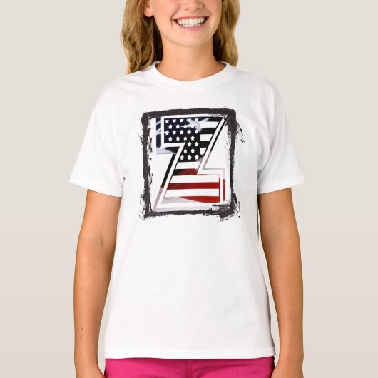 手紙Zモノグラム愛国心 Tシャツ (正面)