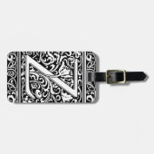 手紙Z中世モノグラムアールヌーボー ラゲッジタグ (正面横)