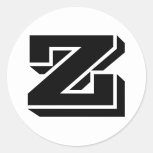手紙Z Vinetaアルファベットby Janz White ラウンドシール