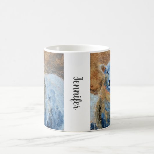 手素朴ひ色彩の鮮やかじ農家のモノグラム名 コーヒーマグカップ (中央)